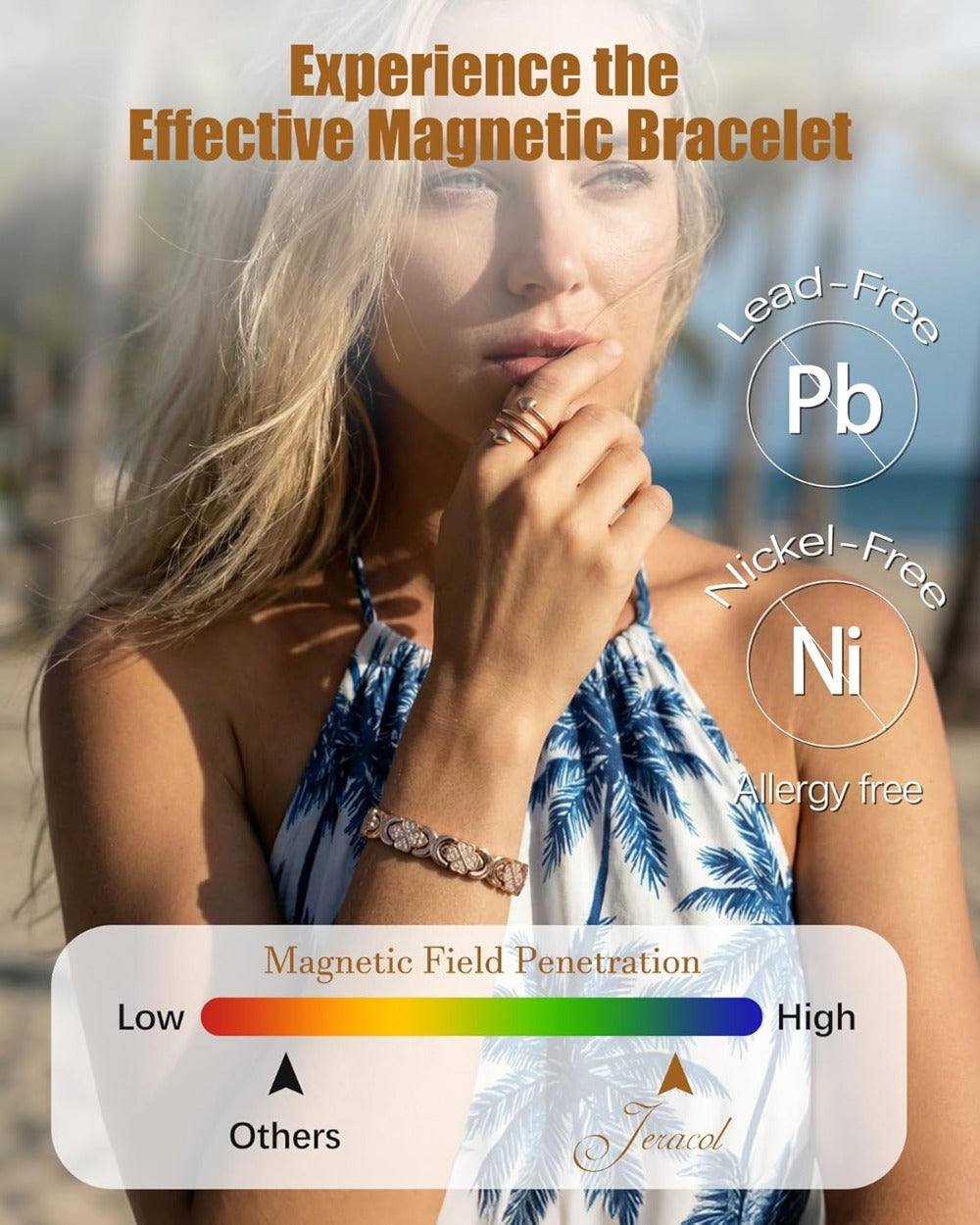 Copper Bracelet & Ring for Women, Ultra Strength Magnetic Bracelet with 3800 Gauss Magnets, Four-Leaf Clover & Infinity Heart Symbol & Crystal, Adjustable Tools and Jewelry Gift Box