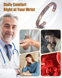 Pure Copper Bracelet, Effective Magnetic Copper Bracelet for Men and Women, 3500 Gauss Magnets