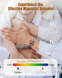 3X Strength Magnetic Copper Bracelet for Men - 99.9% Pure Copper Bracelet & Ring Set - Premium Fold-Over Clasp and Adjustable Length Sizing Tool & Jewelry Box