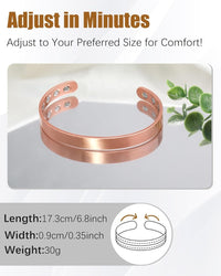 Pure Copper Bracelet, Effective Magnetic Copper Bracelet for Men and Women, 3500 Gauss Magnets