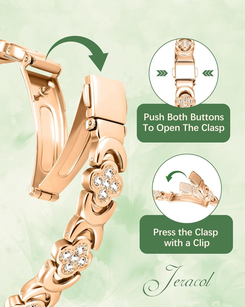 Jeracol 99% Copper Bracelet for Women,Magnetic Bracelet for Women with Lucky Clover Design,Adjustable Length with Sizing Tool in Gift Box