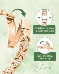 Jeracol 99% Copper Bracelet for Women,Magnetic Bracelet for Women with Lucky Clover Design,Adjustable Length with Sizing Tool in Gift Box