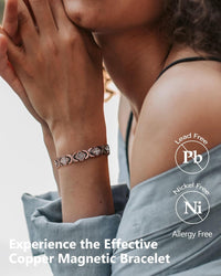 Jeracol 99% Copper Bracelet for Women,Magnetic Bracelet for Women with Lucky Clover Design,Adjustable Length with Sizing Tool in Gift Box