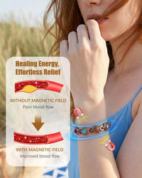 Copper Bracelet & Ring for Women, Natural Turquoise & Stones, Adjustable Length Sizing Tool & Jewelry Box