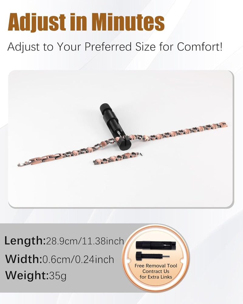 Copper Ankle Bracelet for Women, Ultra Strength Magnetic Ankle Bracelets for Women with Adjust Tool