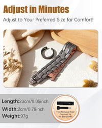 Copper Bracelet for Men, 3X Strength Magnetic Copper Bracelets with 3500 Gauss Magnets, Adjustable Length Sizing Tool & Jewelry Box