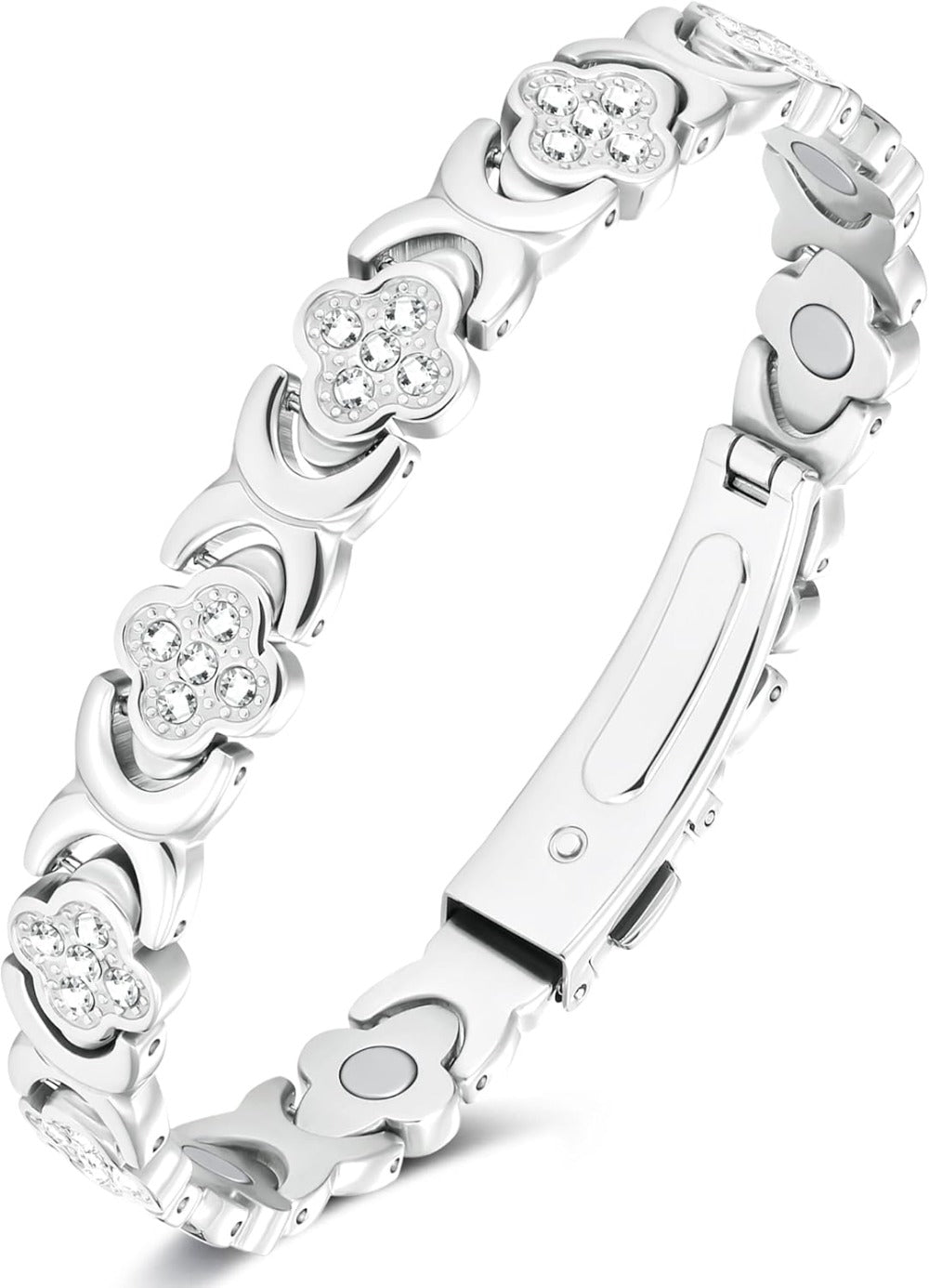 Jeracol 99% Copper Bracelet for Women,Magnetic Bracelet for Women with Lucky Clover Design,Adjustable Length with Sizing Tool in Gift Box