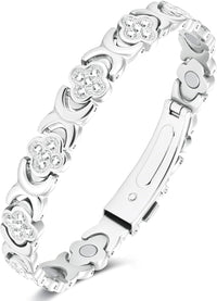 Jeracol 99% Copper Bracelet for Women,Magnetic Bracelet for Women with Lucky Clover Design,Adjustable Length with Sizing Tool in Gift Box