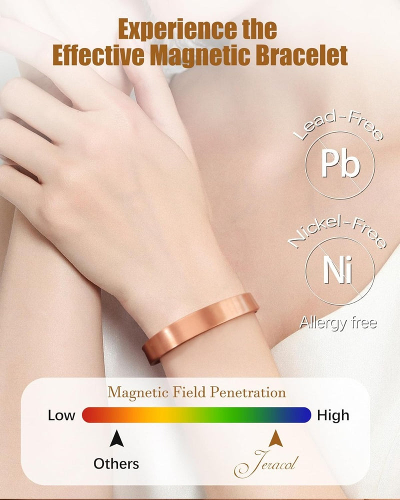 Pure Copper Bracelet, Effective Magnetic Copper Bracelet for Men and Women, 3500 Gauss Magnets
