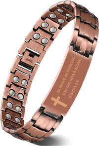 99.99% Copper Bracelet for Men, Ultra Strength Magnetic Bracelet with 3500 Gauss Neodymium Magnet, Adjustable Sizing Tool & Jewelry Gift Box