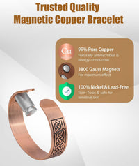 Copper Bracelet for Men, Mens Magnetic Bracelets with 3,800 Gauss Strong Neodymium Magnets
