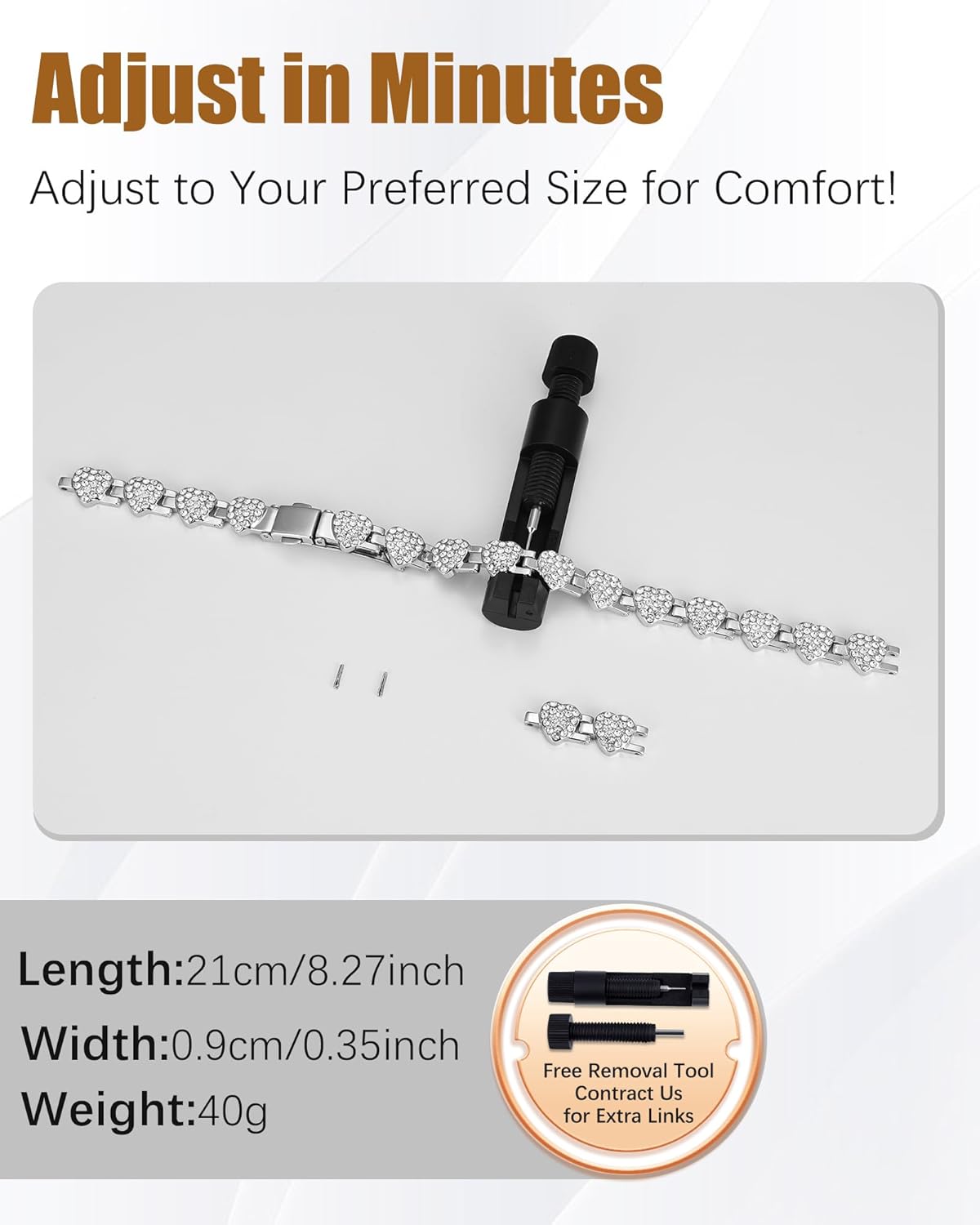 Jeracol Copper Bracelet & Ring for Women, Ultra Strength Magnetic Bracelet with 3800 Gauss Magnets, Four-Leaf Clover & Infinity Heart Symbol & Crystal, Adjustable Tools and Jewelry Gift Box