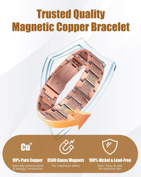 3X Strength Magnetic Copper Bracelet & Ring for Men, 99.9% Pure Copper Bracelet, Premium Fold-Over Clasp and Adjustable Length Sizing Tool & Jewelry Gift Box(Celtic Knot)