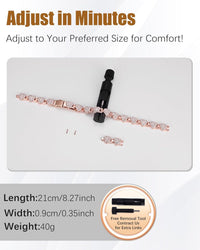 Jeracol Copper Bracelet & Ring for Women, Ultra Strength Magnetic Bracelet with 3800 Gauss Magnets, Four-Leaf Clover & Infinity Heart Symbol & Crystal, Adjustable Tools and Jewelry Gift Box