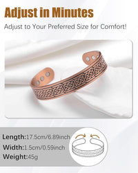 Copper Bracelet for Men, Mens Magnetic Bracelets with 3,800 Gauss Strong Neodymium Magnets