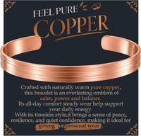 Jeracol Pure Copper Bracelet for Women and Men, 100% Copper Bangle