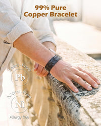 Jeracol Copper Bracelets for Men,99% Pure Copper Magnetic Bracelet