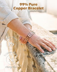 Jeracol Copper Bracelets for Men,99% Pure Copper Magnetic Bracelet