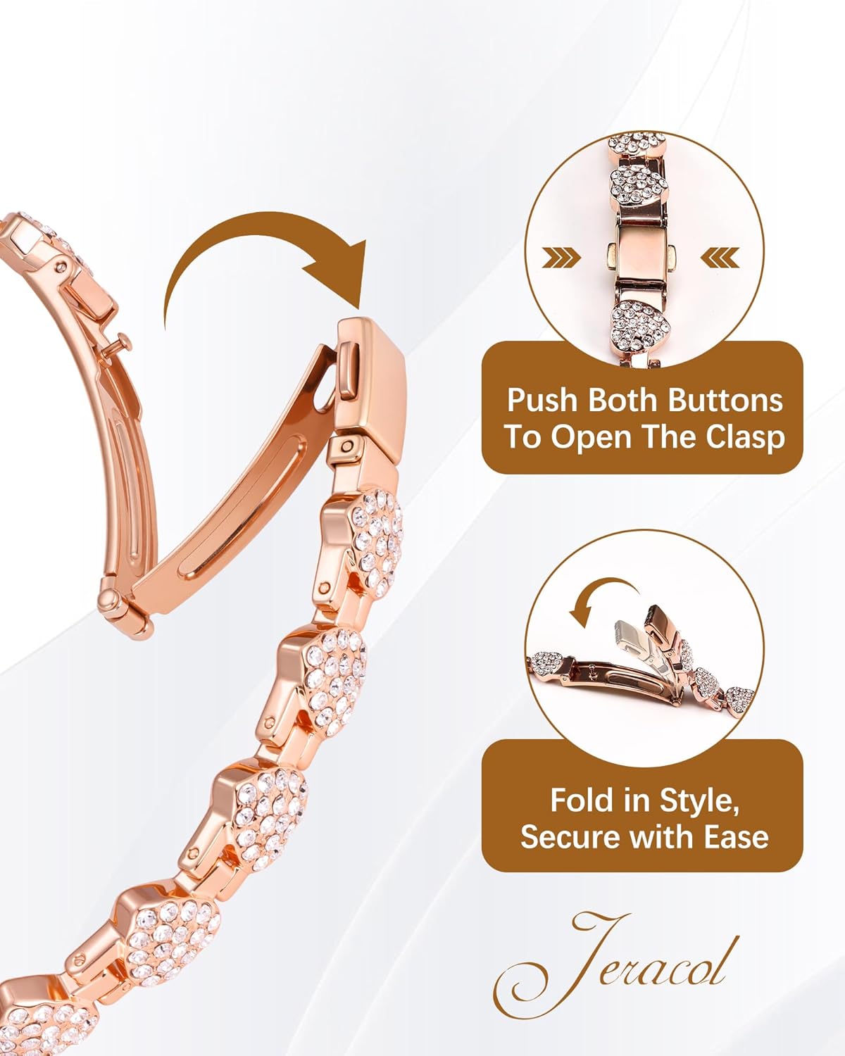 Jeracol Copper Bracelet & Ring for Women, Ultra Strength Magnetic Bracelet with 3800 Gauss Magnets, Four-Leaf Clover & Infinity Heart Symbol & Crystal, Adjustable Tools and Jewelry Gift Box