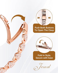 Jeracol Copper Bracelet & Ring for Women, Ultra Strength Magnetic Bracelet with 3800 Gauss Magnets, Four-Leaf Clover & Infinity Heart Symbol & Crystal, Adjustable Tools and Jewelry Gift Box