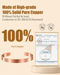 Jeracol Pure Copper Bracelet for Women and Men, 100% Copper Bangle