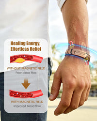 99.99% Copper Bracelet for Men, Ultra Strength Magnetic Bracelet with 3500 Gauss Neodymium Magnet, Adjustable Sizing Tool & Jewelry Gift Box