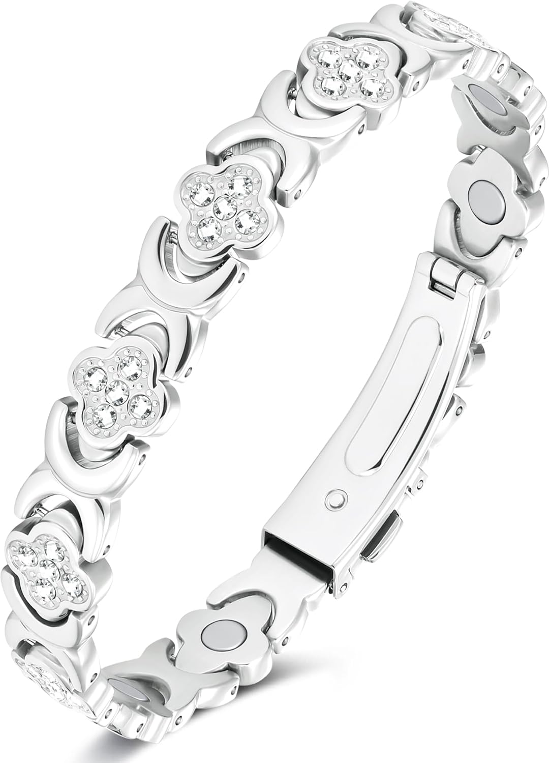 Jeracol 99% Copper Bracelet for Women,Magnetic Bracelet for Women with Lucky Clover Design,Adjustable Length with Sizing Tool in Gift Box