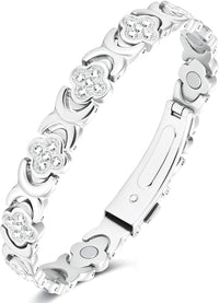 Jeracol 99% Copper Bracelet for Women,Magnetic Bracelet for Women with Lucky Clover Design,Adjustable Length with Sizing Tool in Gift Box