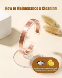 Jeracol Pure Copper Bracelet for Women and Men, 100% Copper Bangle