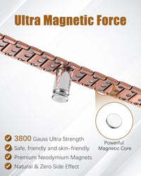 3X Strength Magnetic Copper Bracelet & Ring for Men, 99.9% Pure Copper Bracelet, Premium Fold-Over Clasp and Adjustable Length Sizing Tool & Jewelry Gift Box(Celtic Knot)