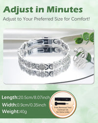 Copper Magnetic Bracelet & Ring for Women, Ultra Strength Magnetic Bracelet with 3800 Gauss Magnets, 99% Pure Copper Four-Leaf Clover Jewelry