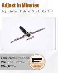 Copper Bracelet & Ring for Women, Natural Turquoise & Stones, Adjustable Length Sizing Tool & Jewelry Box