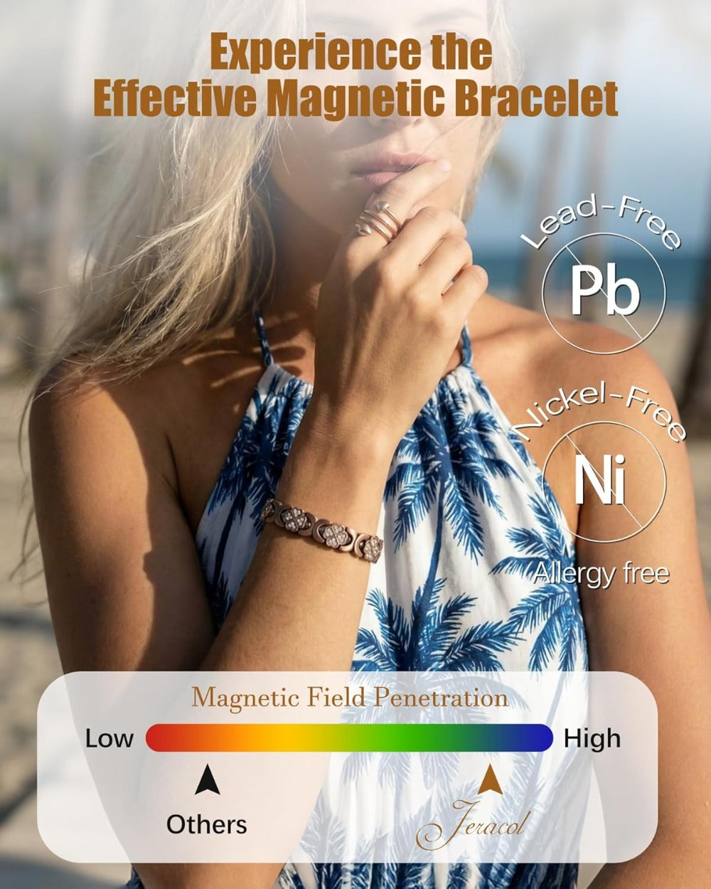 Copper Bracelet & Ring for Women, Ultra Strength Magnetic Bracelet with 3800 Gauss Magnets, Four-Leaf Clover & Infinity Heart Symbol & Crystal, Adjustable Tools and Jewelry Gift Box