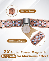 Copper Bracelet for Men, Ultra Strength Magnetic Bracelets for Men - Adjustable Copper Jewelry with Sizing Tool & Gift Box(Coss Style)