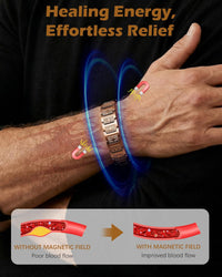 Copper Cross Bracelet for Men, Magnetic Therapy Bracelet with Powerful 3800 Gauss Magnets - Adjustable Length with Sizing Tool & Gift Box