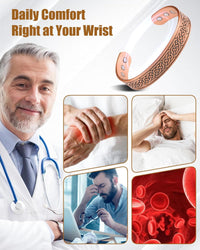 Copper Bracelet for Men, Mens Magnetic Bracelets with 3,800 Gauss Strong Neodymium Magnets