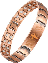 Copper Bracelet for Men, Ultra Strength Magnetic Bracelets for Men - Adjustable Copper Jewelry with Sizing Tool & Gift Box(Coss Style)