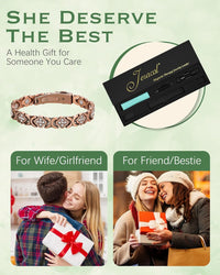 Jeracol 99% Copper Bracelet for Women,Magnetic Bracelet for Women with Lucky Clover Design,Adjustable Length with Sizing Tool in Gift Box