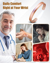 Pure Copper Bracelet, Effective Magnetic Copper Bracelet for Men and Women, 3500 Gauss Magnets