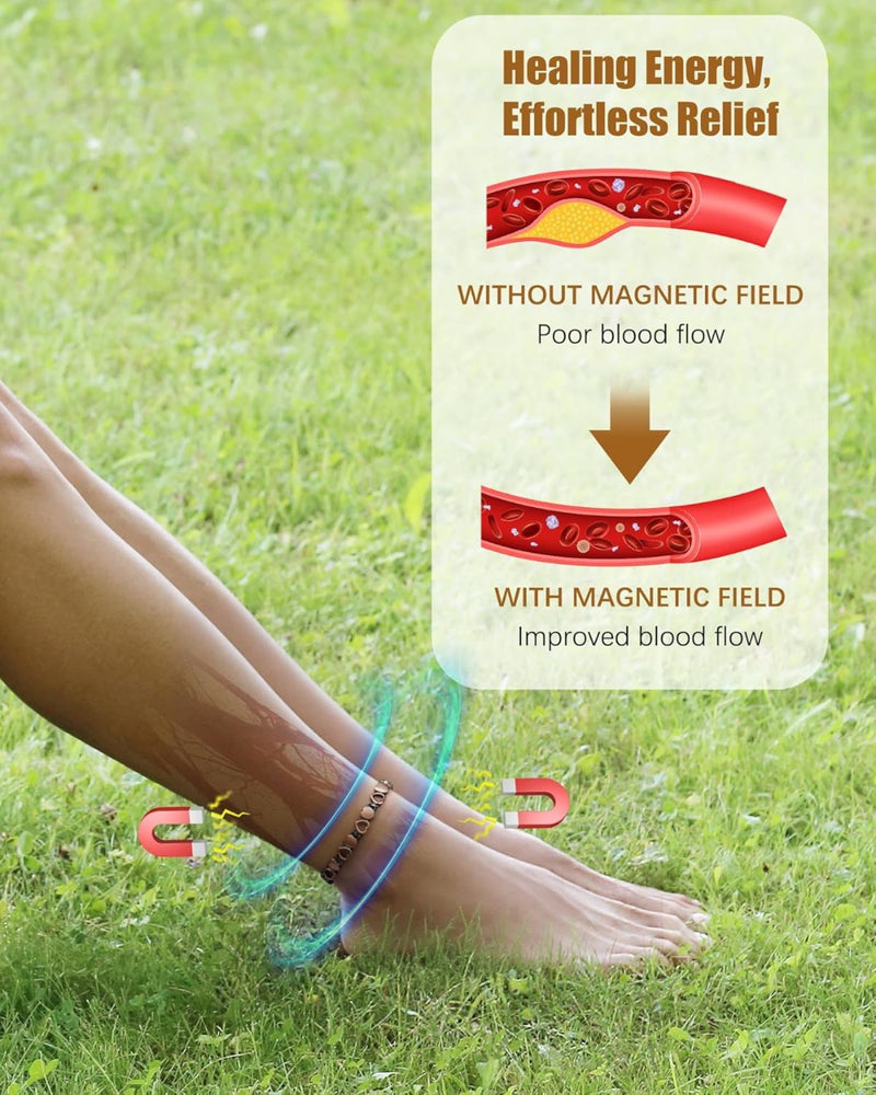 Copper Ankle Bracelet for Women, Ultra Strength Magnetic Ankle Bracelets for Women with Adjust Tool