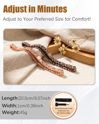 Copper Bracelet & Ring for Women, Ultra Strength Magnetic Bracelet with 3800 Gauss Magnets, Four-Leaf Clover & Infinity Heart Symbol & Crystal, Adjustable Tools and Jewelry Gift Box