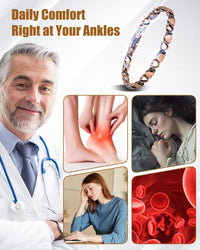 Copper Ankle Bracelet for Women, Ultra Strength Magnetic Ankle Bracelets for Women with Adjust Tool