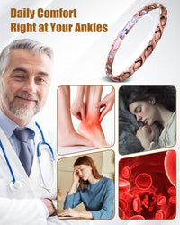 99.99% Pure Copper Ankle Bracelet for Women, Ultra Strength Magnetic Ankle Bracelets for Women with Adjust Tool