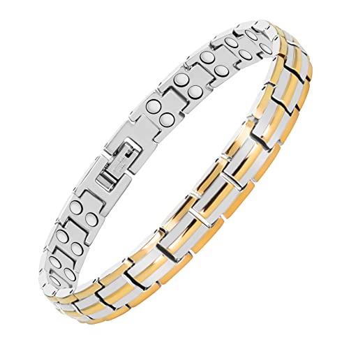 Jeracol Titanium Steel Magnetic Bracelets for Women,Love Heart Design Magnetic Wristband Brazaletes with Ultra Strong Magnets,Gifts with Removal Tool & Jewelry Gift Box