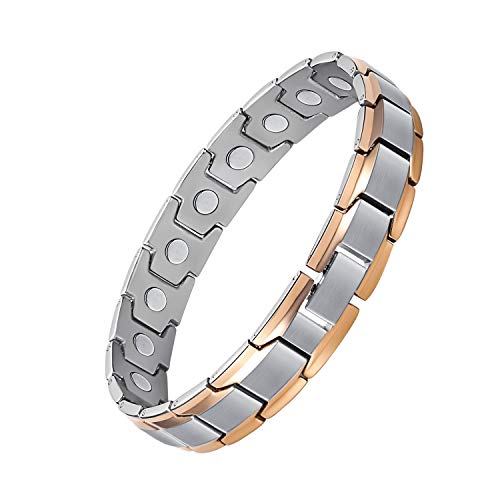 Jeracol Titanium Steel Magnetic Bracelets for Men,Magnetic Wristband with Ultra Strength Magnets Wristband,Length Adjustable Magnetic Brazaletes with Free Links Removal Tool & Gift Box