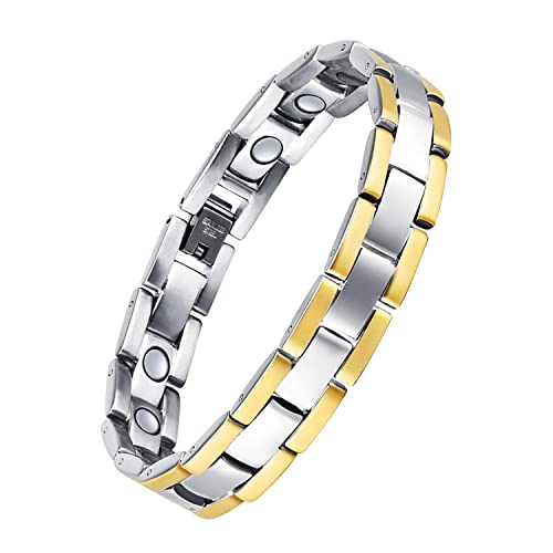 Jeracol Lymph Detox Titanium Steel Magnetic Bracelet for Men with Strength Magnets