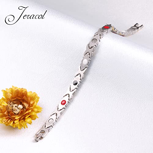 Jeracol Magnetic Bracelet for Women Sparkly Crystal Style Design Titanium Magnetic Bracelets Best Gift for Women Mother's Day with Remove Tool & Gift Box