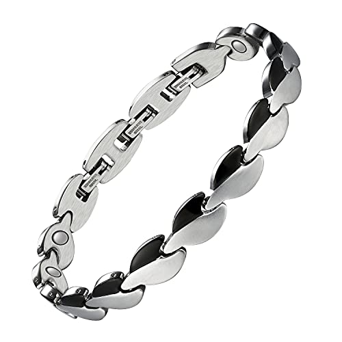 Jeracol Magnetic Bracelet for Women Sparkly Crystal Style Design Titanium Magnetic Bracelets Best Gift for Women Mother's Day with Remove Tool & Gift Box