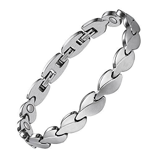 Jeracol Magnetic Bracelet for Women Sparkly Crystal Style Design Titanium Magnetic Bracelets Best Gift for Women Mother's Day with Remove Tool & Gift Box