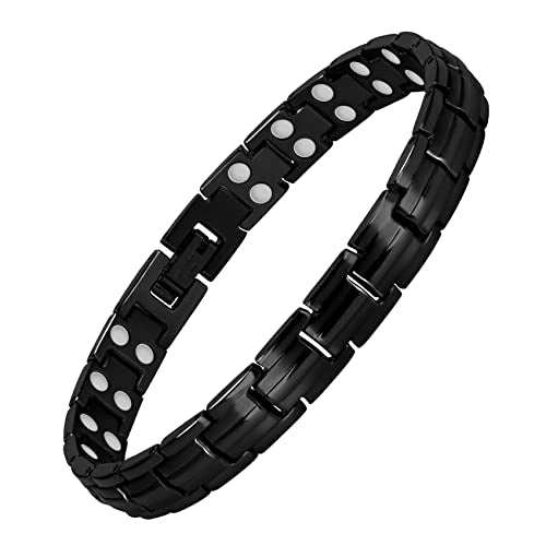 Jeracol Titanium Steel Magnetic Bracelets for Women,Love Heart Design Magnetic Wristband Brazaletes with Ultra Strong Magnets,Gifts with Removal Tool & Jewelry Gift Box